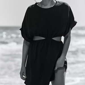 Free People Beach Black Dandelion Mini Dress